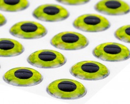 3D Epoxy Eyes, Holographic Yellow, 9 mm